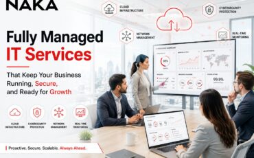Business professionals leveraging fully managed IT services with cloud infrastructure, cybersecurity monitoring, and proactive technology management.